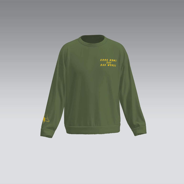 Good Moms Sweater - Green with Yellow