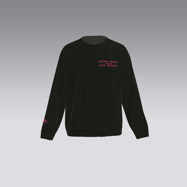 Good Moms Sweater - Black with Pink