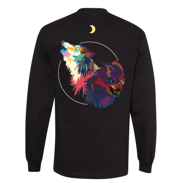 Original Rogue Wolves (Long Sleeves) - Black with Cool Blue