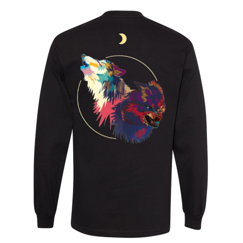 Rogue Wolves (Long Sleeves) - Black with Cool Blue