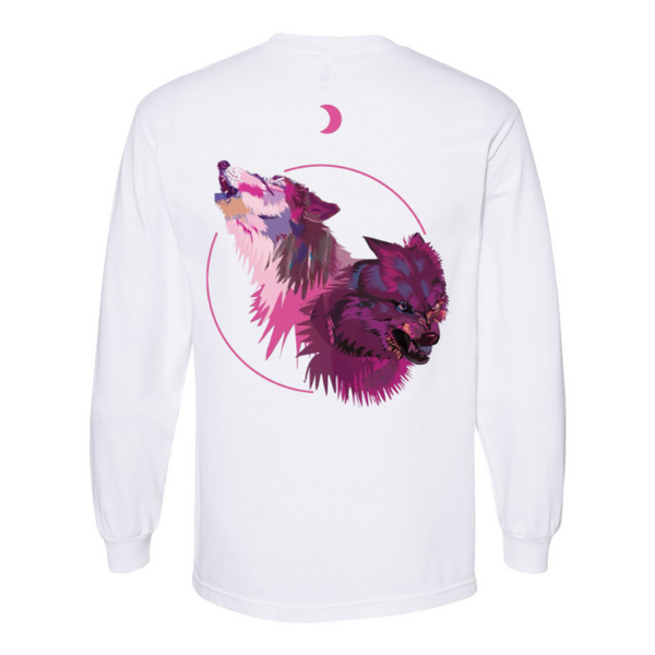 Original Rogue Wolves (Long Sleeves) - White with Pink
