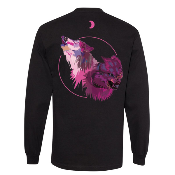 Original Rogue Wolves (Long Sleeves) - Black with Pink
