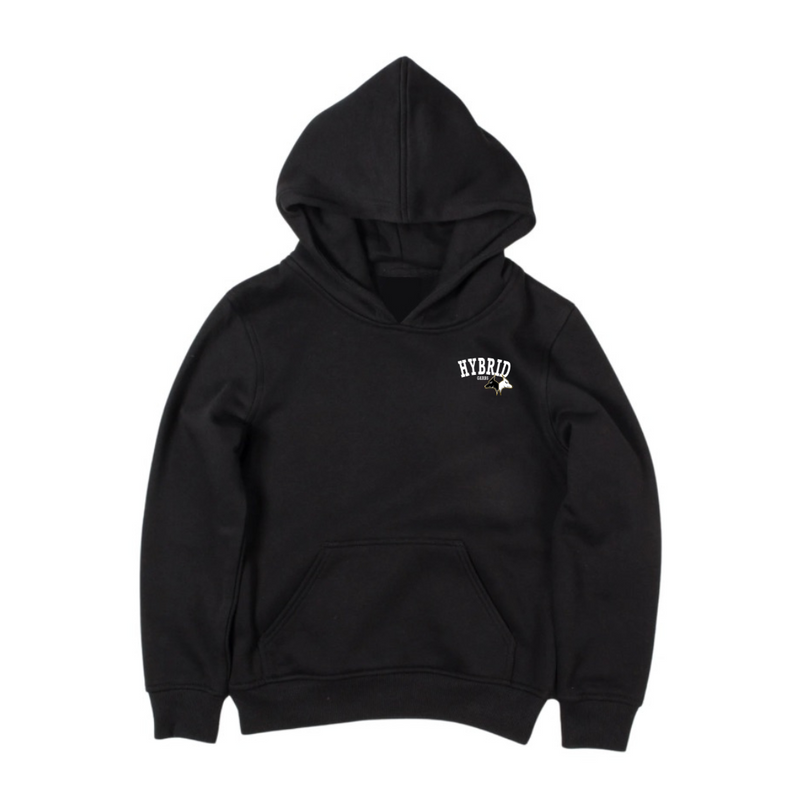 Hybrid Varsity Youth Hoodies - Black