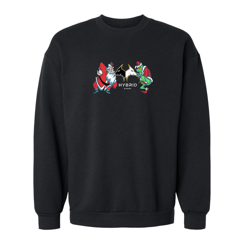 Hybrid Christmas Crewneck - Black with White