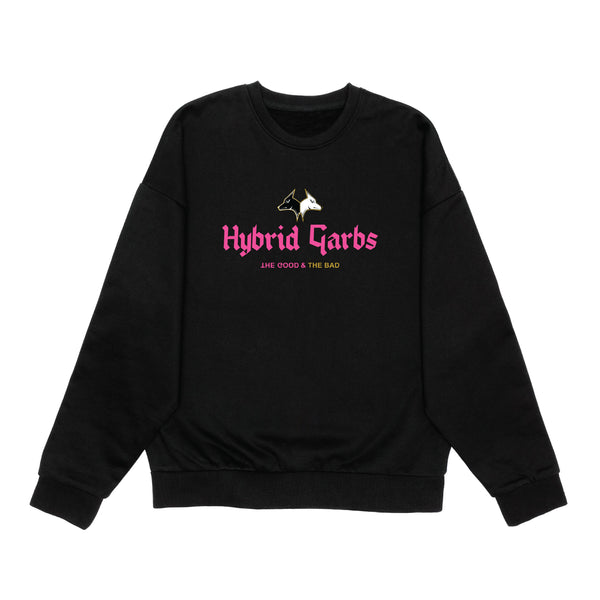 Rose on Jet Oversized Core Crewneck