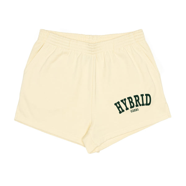 Varsity Summer Shorts(Women) - Cream with Green
