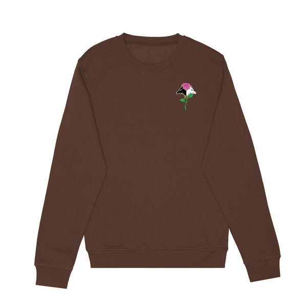 Mocha Blossom Crewneck - Brown