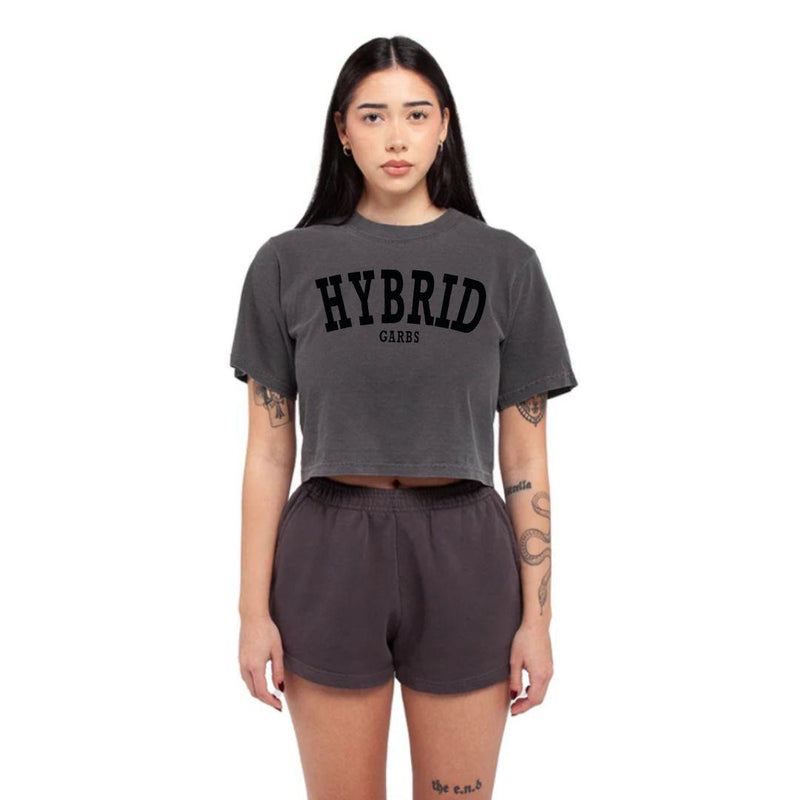 Hybrid Crop Top - Shadow with Black