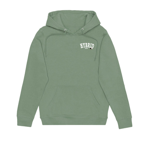 Hybrid Varsity Hoodies - Dusty Green with Varsity White