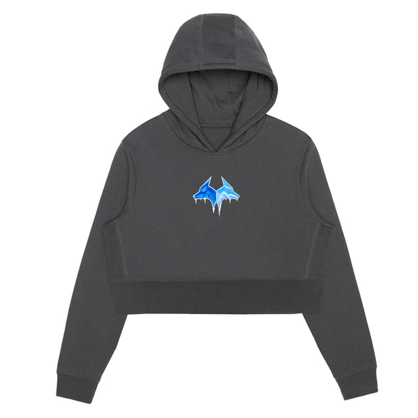 Limited Edition CROP Charcoal Frozen Wolves Hoodie