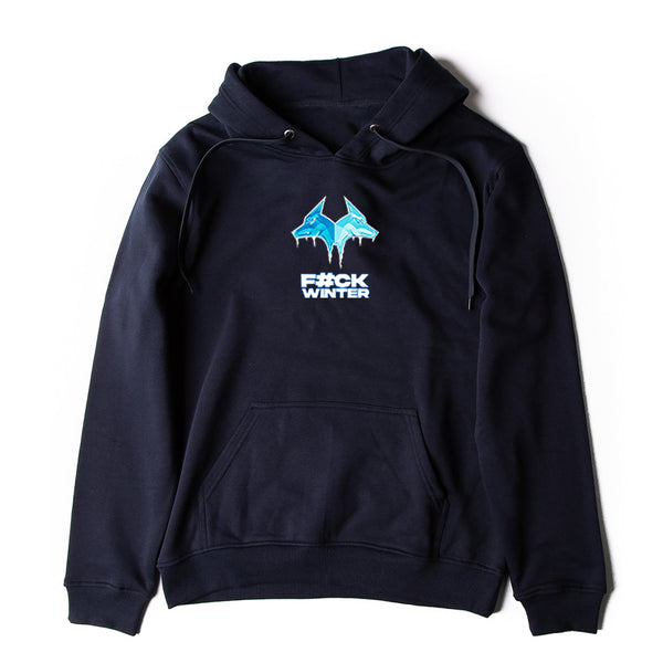 Special Edition FCK WINTER Navy Blue Frozen Wolves Hoodie