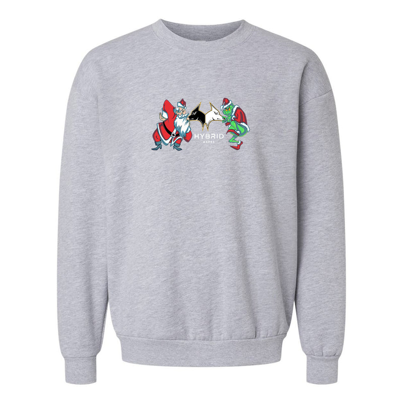 Hybrid Christmas Crewneck - Grey with White