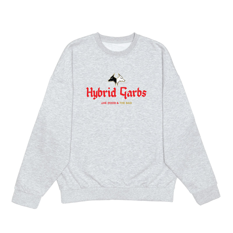 Crimson on Ash Oversized Core Crewneck