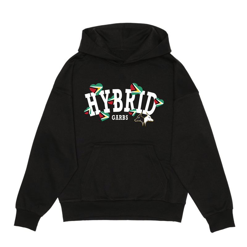 Guyana Love Varsity Hoodie - Black