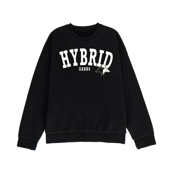 Varsity Crew Neck - Black with White