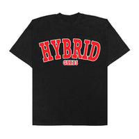 Oversized Varsity T-Shirt - Black with Red