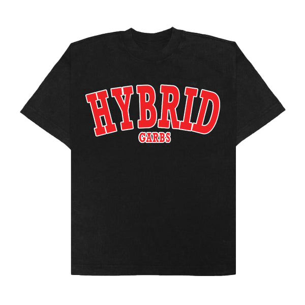 Varsity Summer T-Shirt - Black with Red