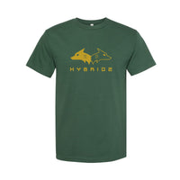 Hybrid 'Origins' T-Shirt - Forest Green with Gold