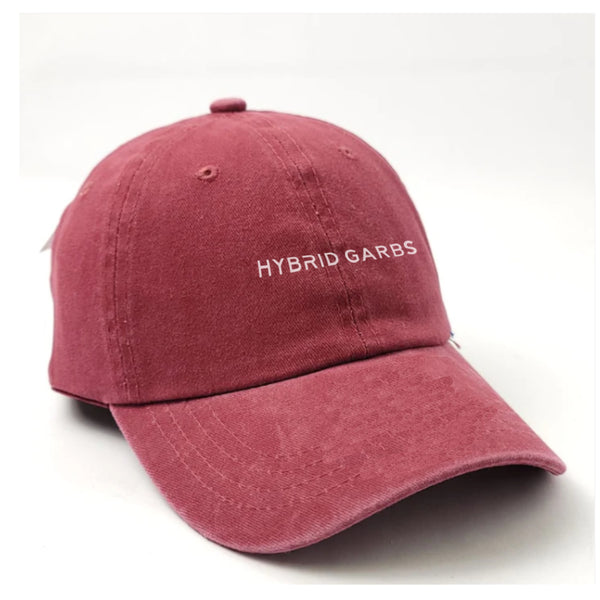 Hybrid Dad Hat - Burgundy with White