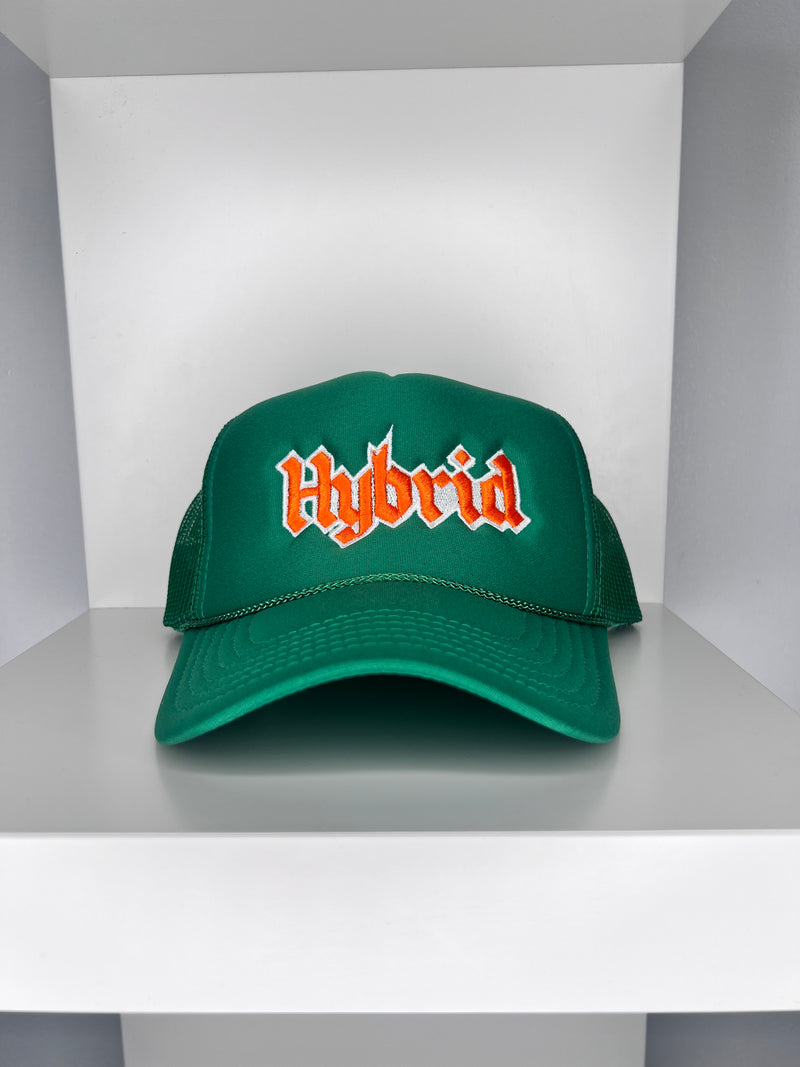 Trucker Hat - Orange on Green