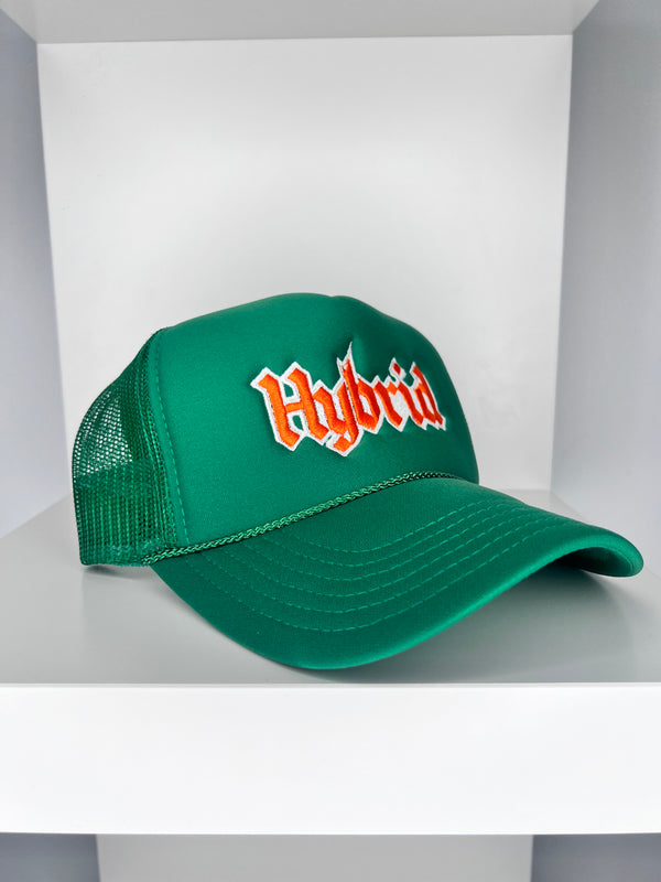 Trucker Hat - Orange on Green