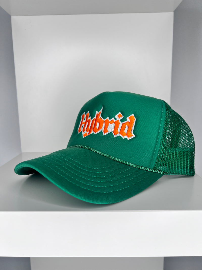 Trucker Hat - Orange on Green