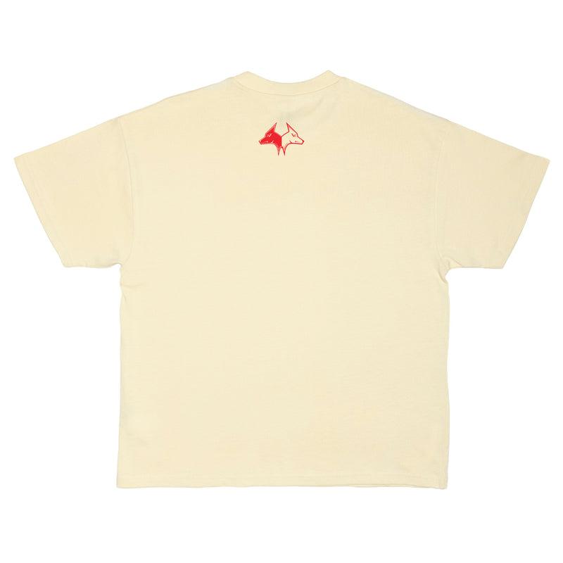 Crimson on Ivory Oversized Core Tee
