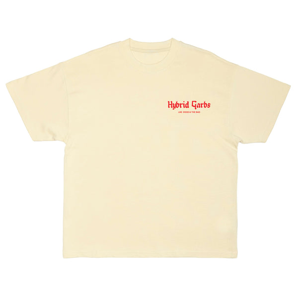 Crimson on Ivory Oversized Core Tee