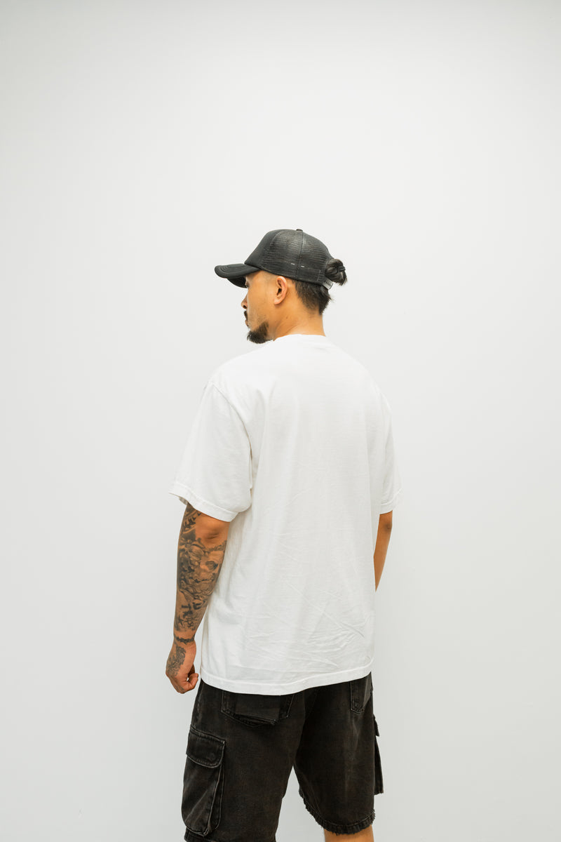 Oversized Varsity Hybrid T-Shirt - White with Black