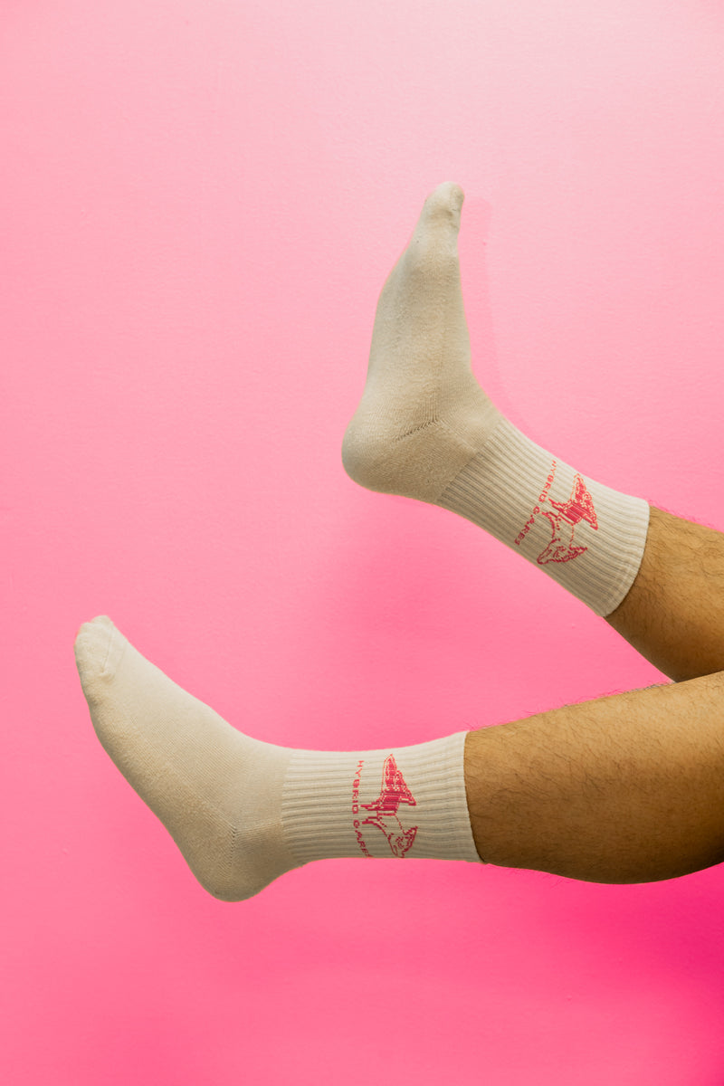 Hybrid Socks - White with Pink