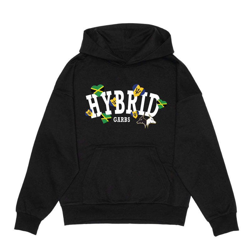 Jamaica-Barbados Love Varsity Hoodie - Black