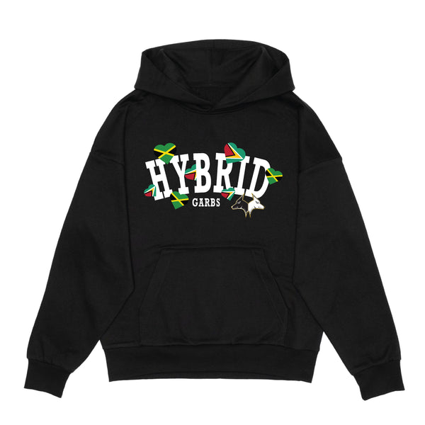 Jamaica-Guyana Love Varsity Hoodie - Black