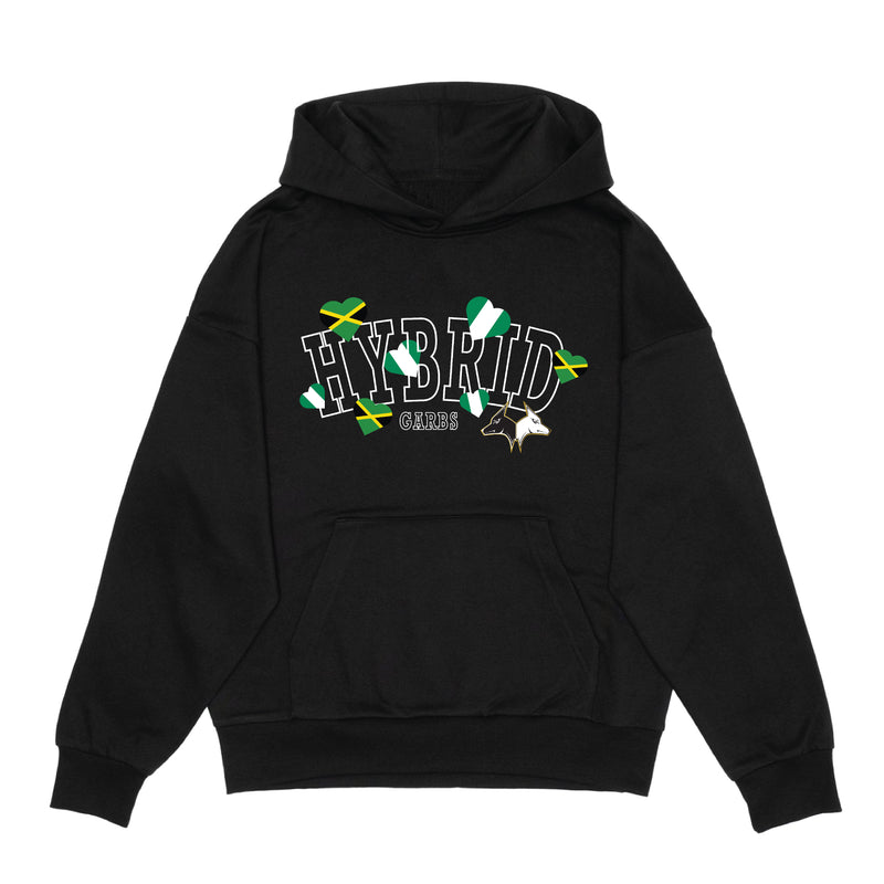 Jamaica-Nigeria Love Varsity Hoodie - Black