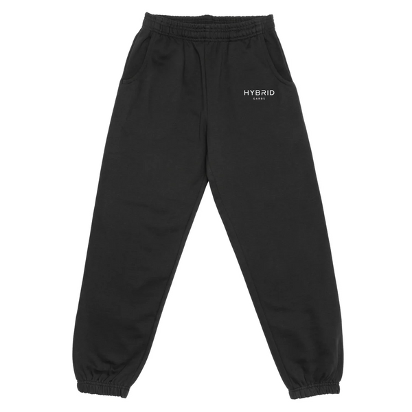 Hybrid Max Heavyweight Joggers - Off Black with White