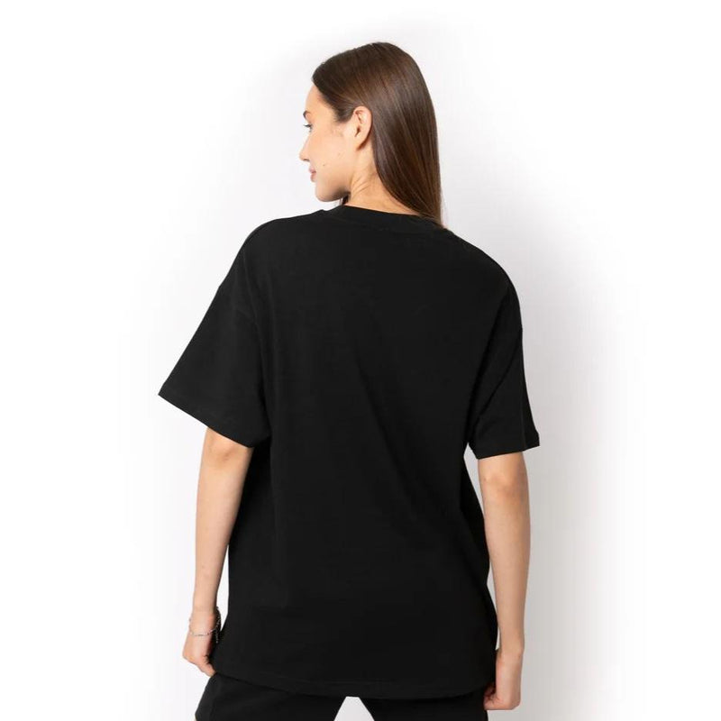 Hybrid Super Heavy Oversized Tee - Black with White