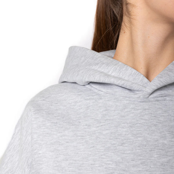 Hybrid Max Heavyweight Unisex Hoodie - Ash Heather with Black