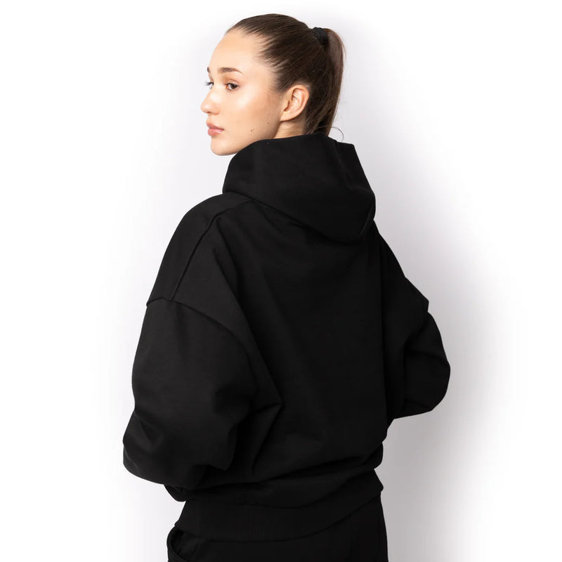 Max Heavy weight Unisex Hoodie - Black with White