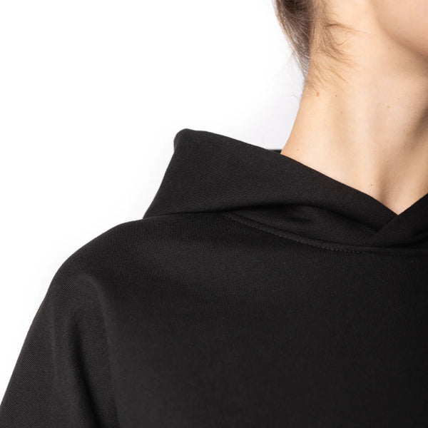 Hybrid Max Heavyweight Unisex Hoodie - Black with White