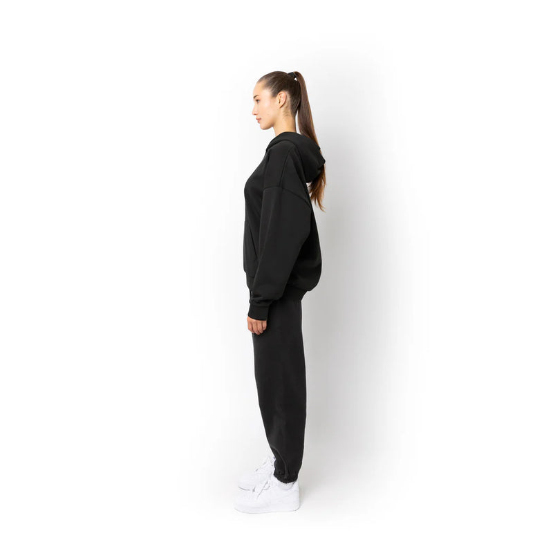 Max Heavy weight Unisex Hoodie - Off Black with White