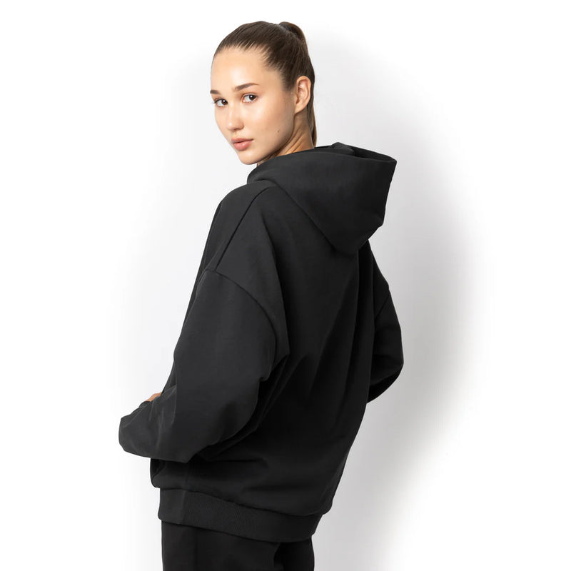 Max Heavy weight Unisex Hoodie - Off Black with White