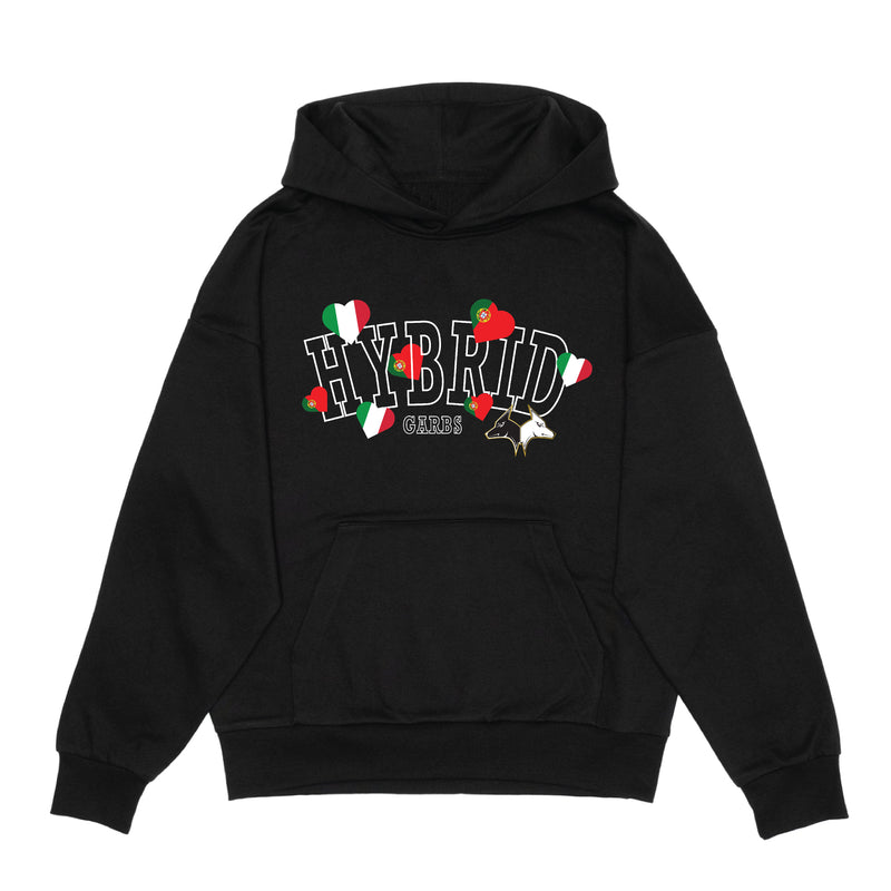 Portugal-Italy Love Varsity Hoodie - Black