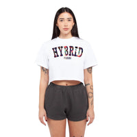 Hybrid Crop Top - White with Magic Dust