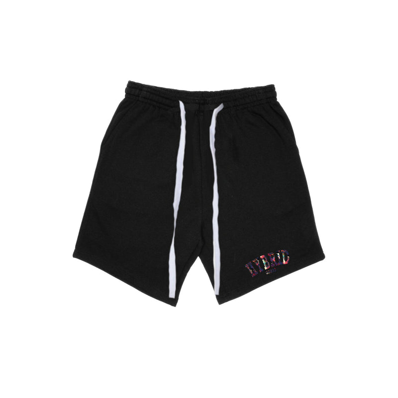 Varsity Shorts(Men) - Black with Magic Dust & White strings