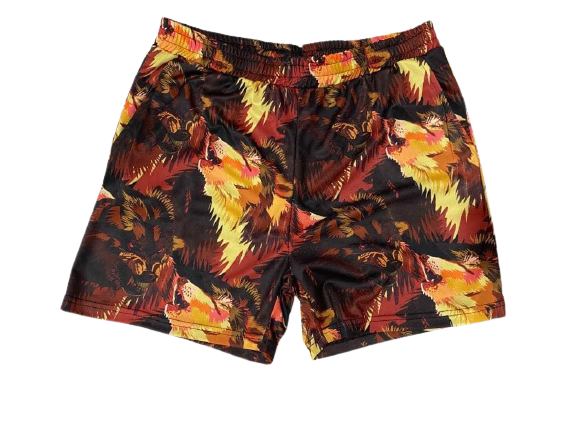 "FIRE RED" ROGUE WOLVES SHORTS