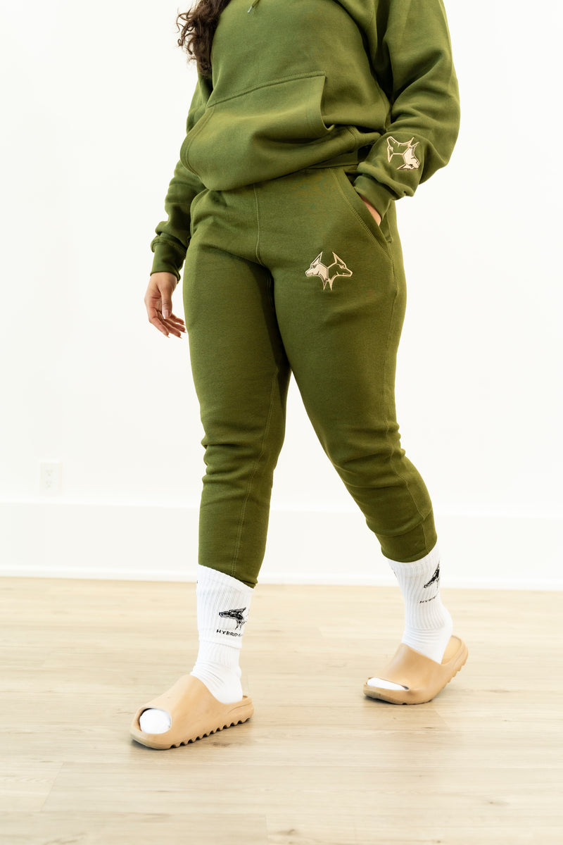 Olive Green Premium Fleece Joggers